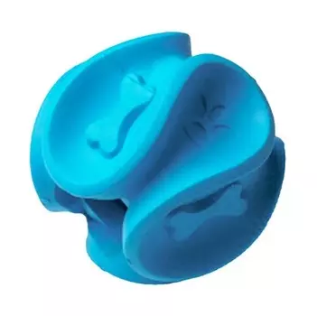 HOMEPET silver series игрушка для собак мяч фигурный для чистки зубов (6 см., Синий)