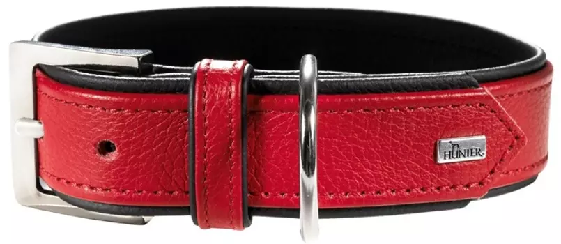 Hunter ошейник кожаный Capri (33 - 39 см., Красный)