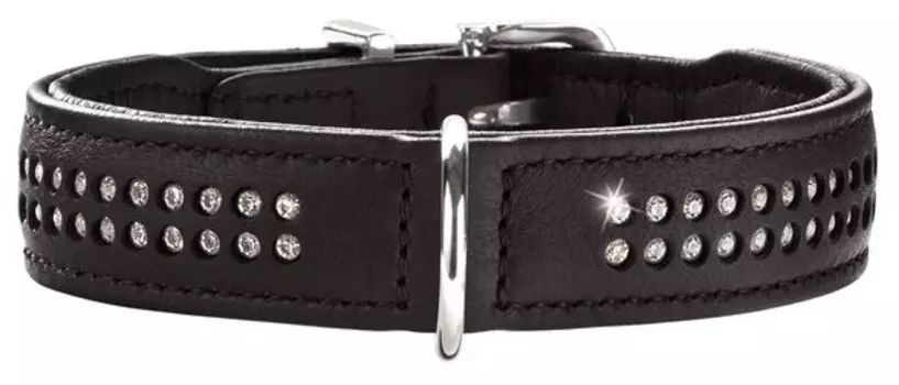 Hunter ошейник кожаный Diamond Elk Petit (23 - 27 см., Черный)
