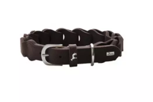 Hunter ошейник кожаный Solid Education Chain (44-52 см., Коричневый)