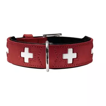 Hunter ошейник кожаный Swiss (24 - 28 см., Красный)