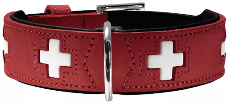 Hunter ошейник кожаный Swiss (47 - 54 см., Красный)