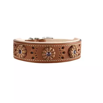 Hunter ошейник кожаный Virginia Rose (37 - 44 см., Коричневый)