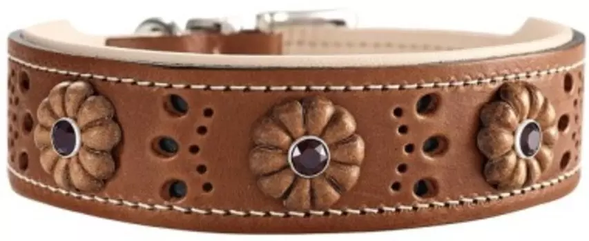 Hunter ошейник кожаный Virginia Rose (51 - 58,5 см., Коричневый)