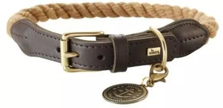 Hunter ошейник List текстиль/кожа (50 см., Бежевый)