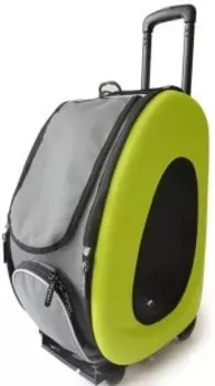 Ibiyaya складная сумка - тележка 3 в 1 для собак до 8 кг (сумка, рюкзак, тележка) (58 х 30 х 34 см., Зеленый)