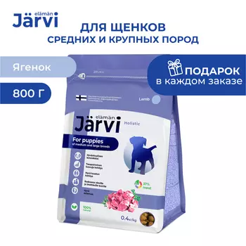 Jarvi сухой полнорационный корм для щенков средних и крупных пород (Ягненок, 800 г.)