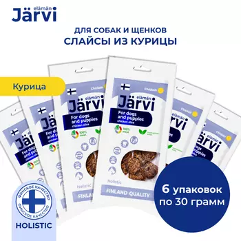 Jarvi вяленое лакомство слайсы из курицы для собак и щенков всех пород (6 упаковки по 30 г.)