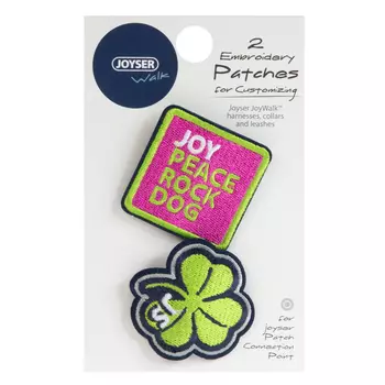 Joyser два шеврона на кнопках Walk Patches (слоган, трилистник) для шлейки (2 шт.)