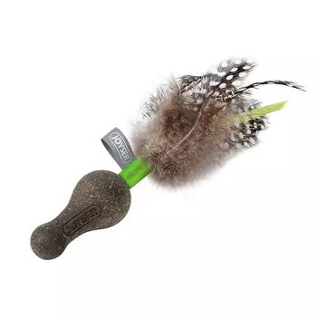 Joyser игрушка Catnip Duoball из кошачьей мяты с перьями для кошек (17 см., Зеленый)