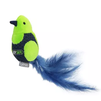 Joyser игрушка "Птичка с перьями" для кошек (19 см., Зеленый)