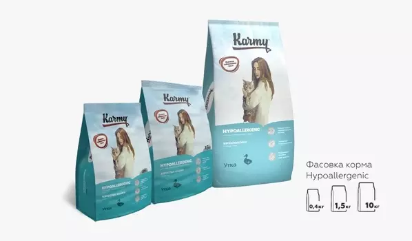 Karmy Hypoallergenic сухой корм для кошек, склонных к пищевой аллергии (Утка, 10 кг.)