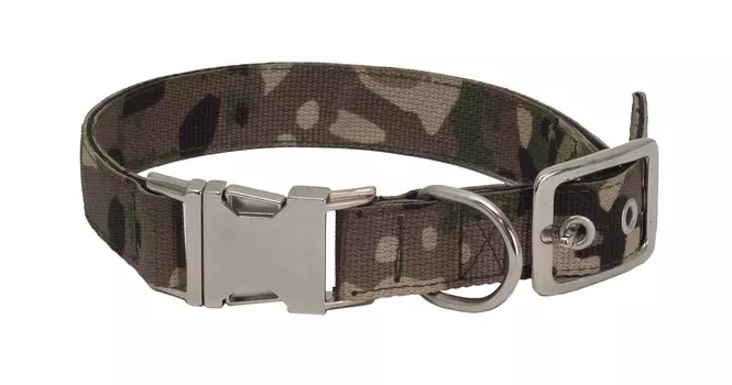 Каскад ошейник капроновый "Камуфляж" быстросъемный (52-62 см., Зеленый)