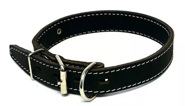 Каскад ошейник кожаный двойной (24-28 см.)