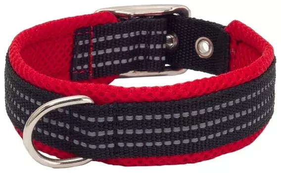 Каскад ошейник нейлоновый с мягкой подкладкой (27-35 см., Красный)