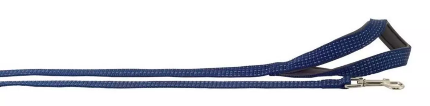 Каскад поводок нейлоновый "Премиум" светоотражающий с неопреновой подкладкой (15 мм., Синий)