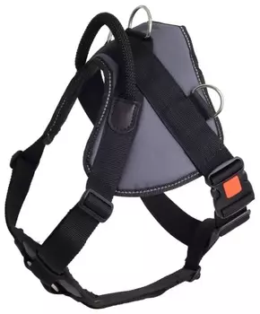 Каскад шлейка нейлоновая с грудью, фаст с блокировкой (S, Серый)