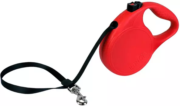 Kong рулетка Trail S (до 20 кг) 5 м лента (S, Красный)