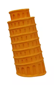 Латексная игрушка из серии "Мировые чудеса" в виде Пизанской башни для собак (Япония) (Оранжевый)