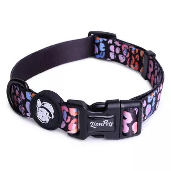 Lion ошейник для собак с рисунком из полиэстера LPO-00500 (20мм*33-55 см., Леопардовый)