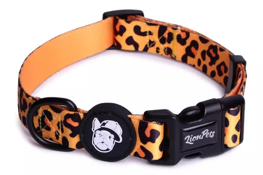 Lion ошейник для собак с рисунком из полиэстера LPO-00500 (25мм*40-65 см., Желтый)
