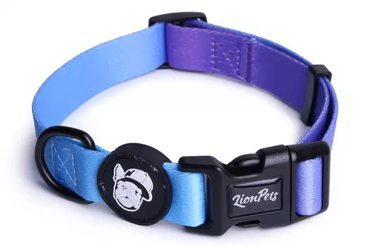 Lion ошейник для собак с рисунком из полиэстера LPO-00500 (15мм*19-28 см., Голубой неон)