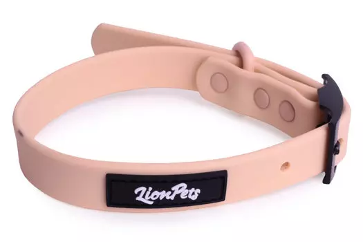 Lion ошейник из биотана с металлической пряжкой LPO-00520 (19мм*19-28 см., Песочный)