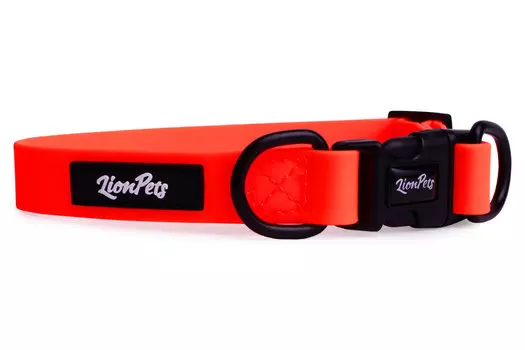 Lion ошейник из биотана с пластиковой пряжкой LPO-00530 (25мм*40-65 см., Оранжевый)