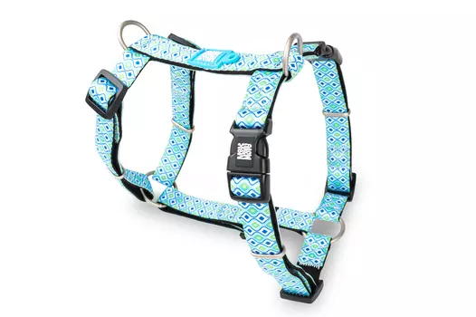 Max & Molly Н-образная шлейка Ретро (L, Голубой)