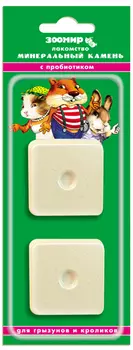 Минеральный камень Зоомир с пробиотиком для грызунов и кроликов (2*25 г.)