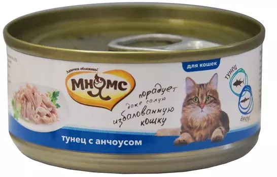 Мнямс консервы для кошек (кусочки в желе) (Тунец и анчоусы, 70 г.)