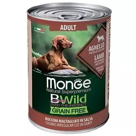 Monge Bwild Dog Grainfree Adult консервы для собак всех пород (Ягненок, 400 г.)