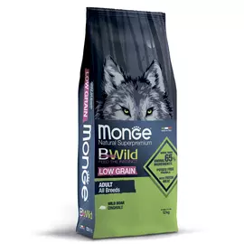 Monge Bwild Dog Low Grain низкозерновой корм из мяса дикого кабана для взрослых собак всех пород (Мясо дикого кабана, 2,5 кг.)