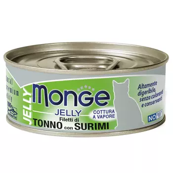 Monge Cat Jelly консервы для кошек (кусочки в желе) (Тунец и сурими, 80 г.)