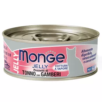 Monge Cat Jelly консервы для кошек (кусочки в желе) (Тунец и креветки, 80 г.)