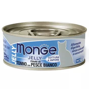 Monge Cat Jelly консервы для кошек (кусочки в желе) (Тунец и белая рыба, 80 г.)