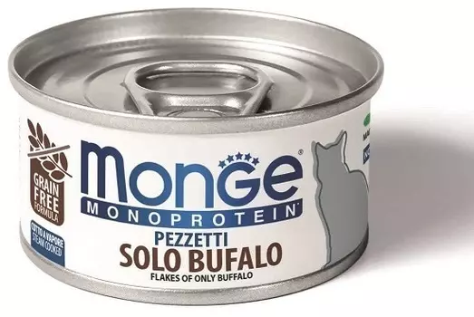 Monge Cat Monoprotein консервы для кошек (мясные хлопья) (Буйвол, 80 г.)
