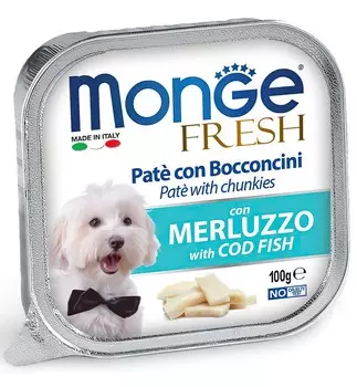 Monge Dog Fresh консервы для собак (паштет) (Треска, 100 г.)