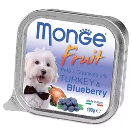 Monge Dog Fruit консервы для собак (паштет) (Индейка и черника, 100 г.)