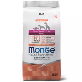 Monge Dog Speciality Extra Small для взрослых собак миниатюрных пород (Лосось и рис, 2,5 кг.)