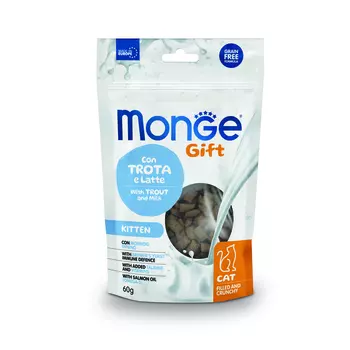 Monge Gift Kitten хрустящие подушечки с начинкой для котят (Форель, 60 г.)