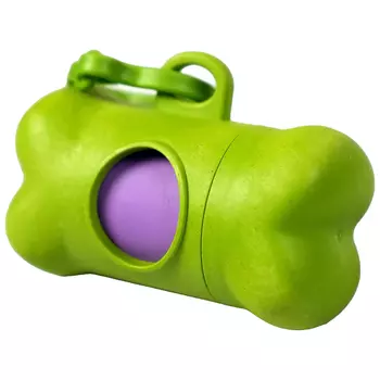 Mr.Kranch биодиспенсер со сменным рулоном биоразлагаемых пакетов с ручками (Зеленый, 15 шт.)