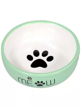 Mr.Kranch миска керамическая MEOW с лапкой (380 мл., Зеленая)