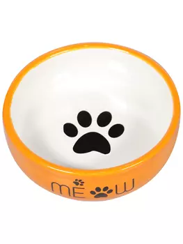Mr.Kranch миска керамическая MEOW с лапкой (380 мл., Оранжевая)