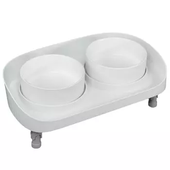 Не Один Дома двойная миска для животных Milk (2*0,45 л., Белая)