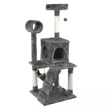 Не Один Дома когтеточка-комплекс для кошек Блэки (48 х 48 х 125 см., Черный)