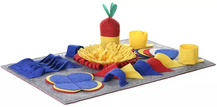 Нюхательный коврик №2 для мелких и средних пород собак, 7 заданий (50 х 70 см.)