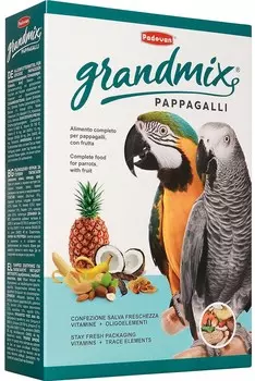Padovan Grandmix Pappagalli корм для крупных попугаев (Злаковое ассорти, 600 г.)