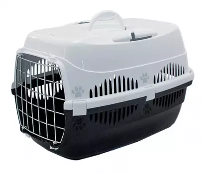 Переноска для животных "Спутник-ZooM" с металлической дверцей (до 12кг) (33 х 49 х 32 см., Серый)