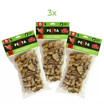 Pesta лакомство легкое говяжье для собак (3 упаковки по 90 г.)
